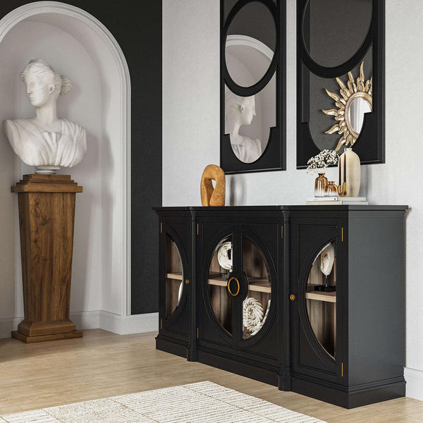 Pimlico Credenza w/ Glass Door-Blue Hand Home