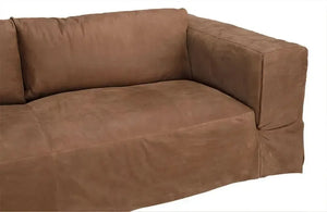 Plato Sofa, Orris Brown Leather-Noir Furniture-Blue Hand Home