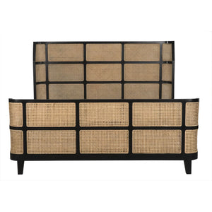 Porto Bed, Eastern King, Hand Rubbed Black by Noir-Blue Hand Home