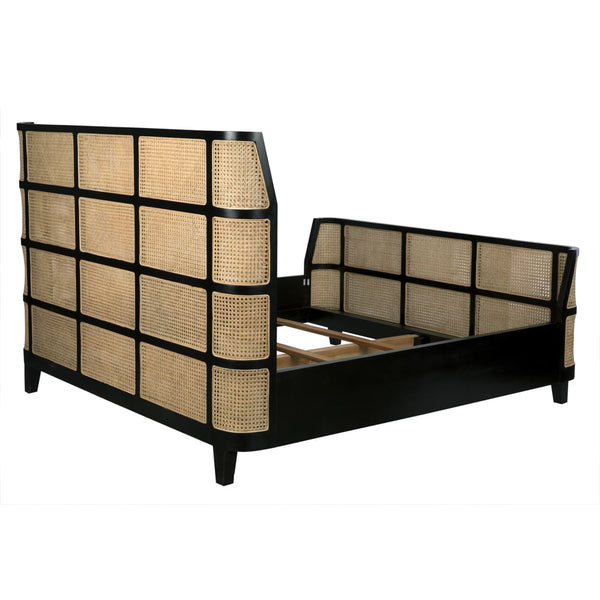 Porto Bed, Eastern King, Hand Rubbed Black by Noir-Blue Hand Home