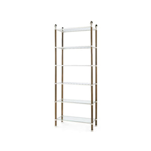 Pierce Etagere / Bronze and Polished Nickel-Villa & House-Blue Hand Home