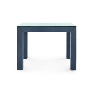 Parsons Side Table with Glass Top, Deep Navy