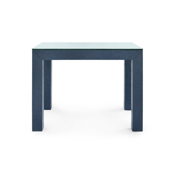 Parsons Side Table with Glass Top, Deep Navy