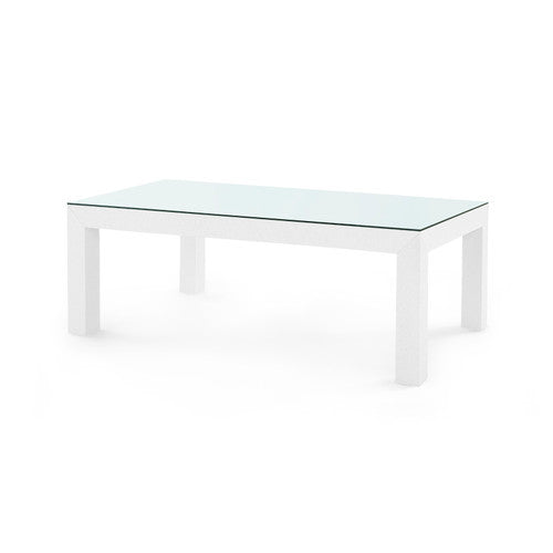 Parsons Coffee Table with Glass Top, Deep Navy