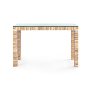 Parsons Console Table with Glass Top, Papyrus