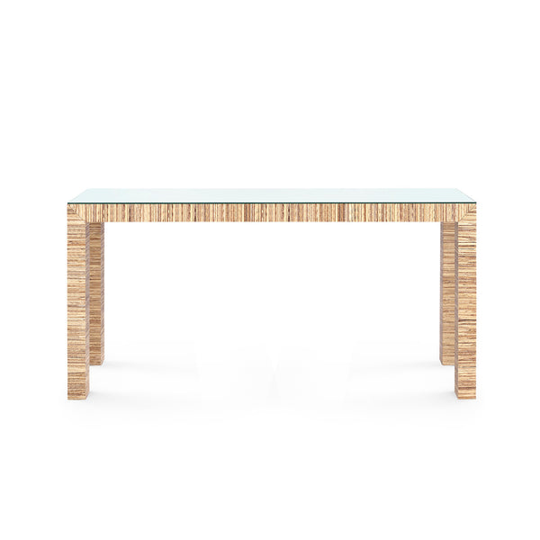 Parsons Large Console with Glass Top, Papyrus