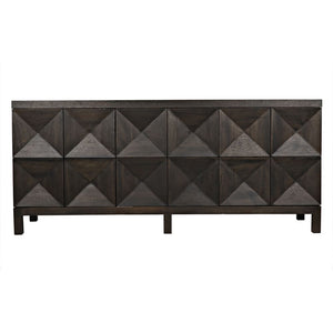 Quadrant 3 Door Sideboard, Ebony Walnut by Noir-Blue Hand Home