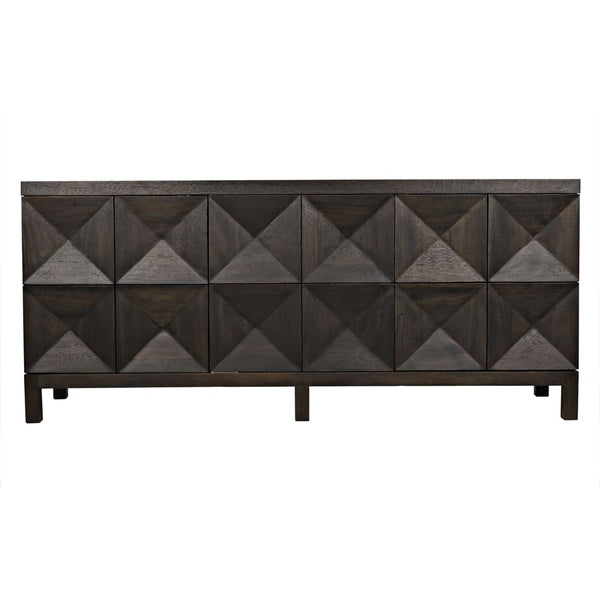 Quadrant 3 Door Sideboard, Ebony Walnut by Noir-Blue Hand Home