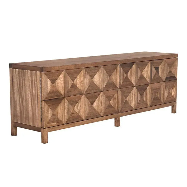 Quadrant 4 Door Sideboard, Dark Walnut-Noir Furniture-Blue Hand Home