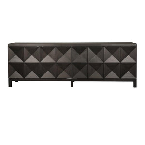 Quadrant 4 Door Sideboard, Ebony Walnut-Noir Furniture-Blue Hand Home