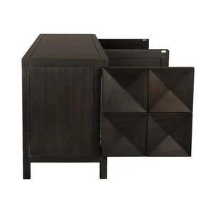 Quadrant 4 Door Sideboard, Ebony Walnut-Noir Furniture-Blue Hand Home