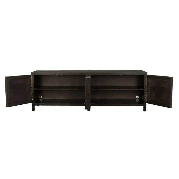 Quadrant 4 Door Sideboard, Ebony Walnut-Noir Furniture-Blue Hand Home