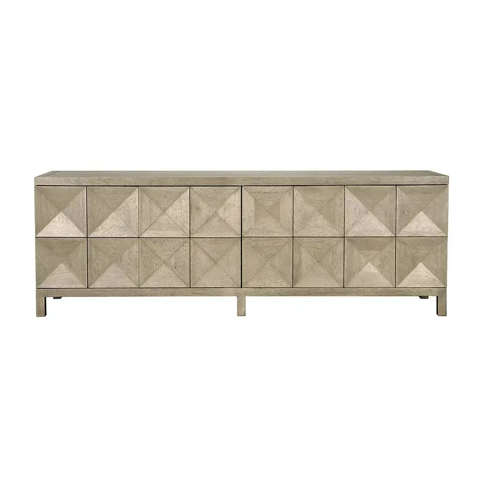 Quadrant 4 Door Sideboard, Washed Walnut-Noir Furniture-Blue Hand Home