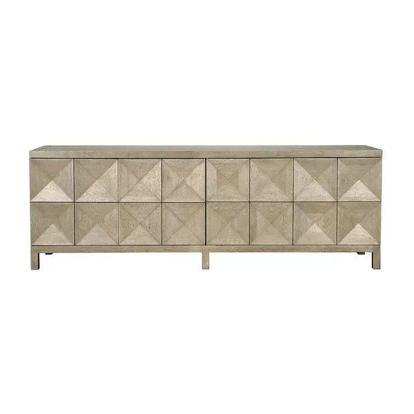 Quadrant 4 Door Sideboard, Washed Walnut-Noir Furniture-Blue Hand Home