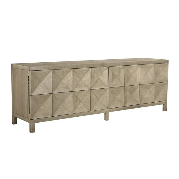 Quadrant 4 Door Sideboard, Washed Walnut-Noir Furniture-Blue Hand Home
