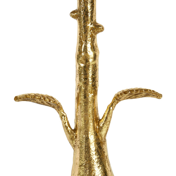 Rama Lamp with Shade 16-inch White Linen, with Gold, Gold Leaf