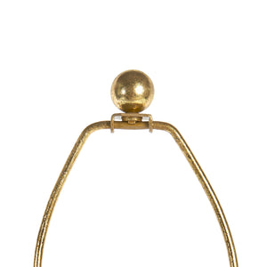 Rama Lamp with Shade 16-inch White Linen, with Gold, Gold Leaf