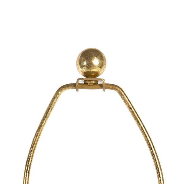 Rama Lamp with Shade 16-inch White Linen, with Gold, Gold Leaf