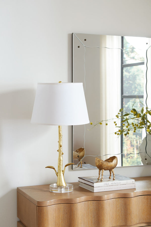 Rama Lamp Without Shade, Gold Leaf