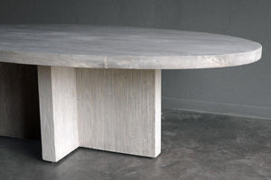 Reclaimed Elm Elliptical Oval - T-base-Blue Hand Home