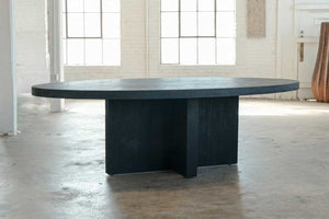 Reclaimed Elm Elliptical Oval - T-base-Blue Hand Home