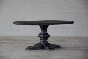 Reclaimed Elm 72" Racetrack Oval Dining Table - Pedestal Leg-Blue Hand Home