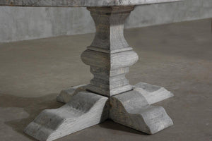 Reclaimed Elm 72" Racetrack Oval Dining Table - Pedestal Leg-Blue Hand Home