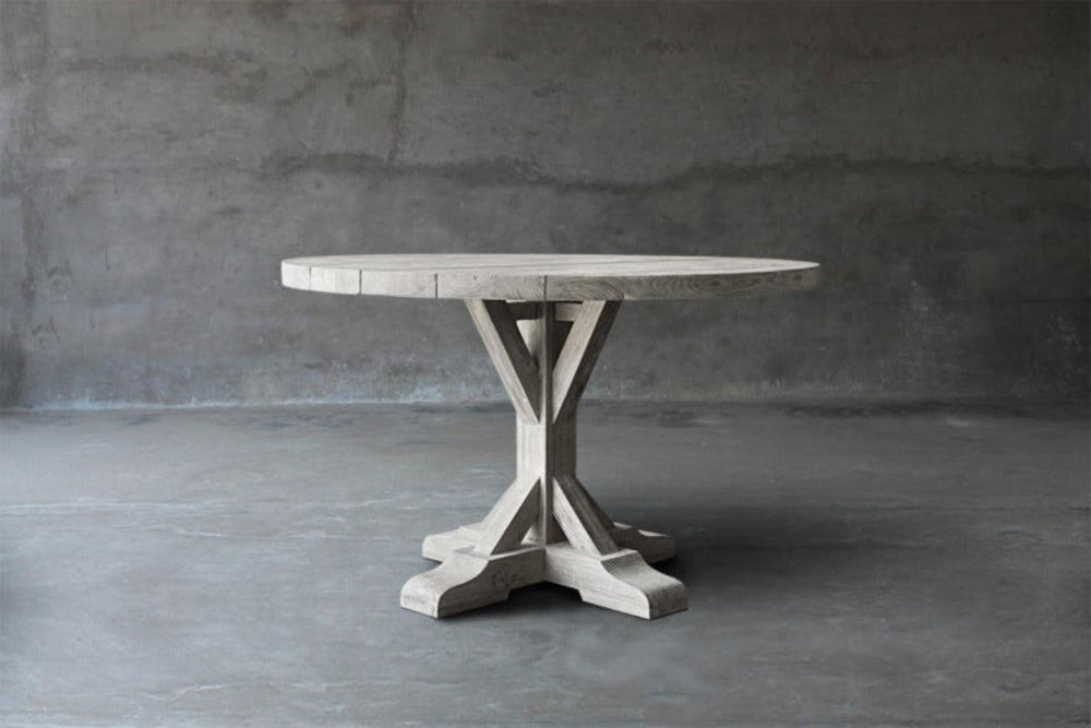 Reclaimed Teak Table R Base-Blue Hand Home