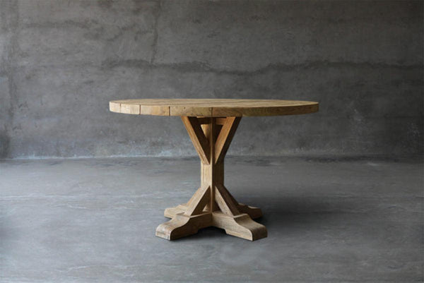 Reclaimed Teak Table R Base-Blue Hand Home