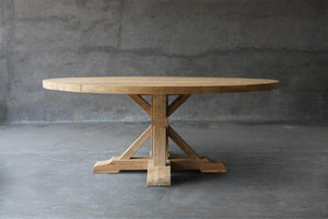 Reclaimed Teak Table R Base-Blue Hand Home