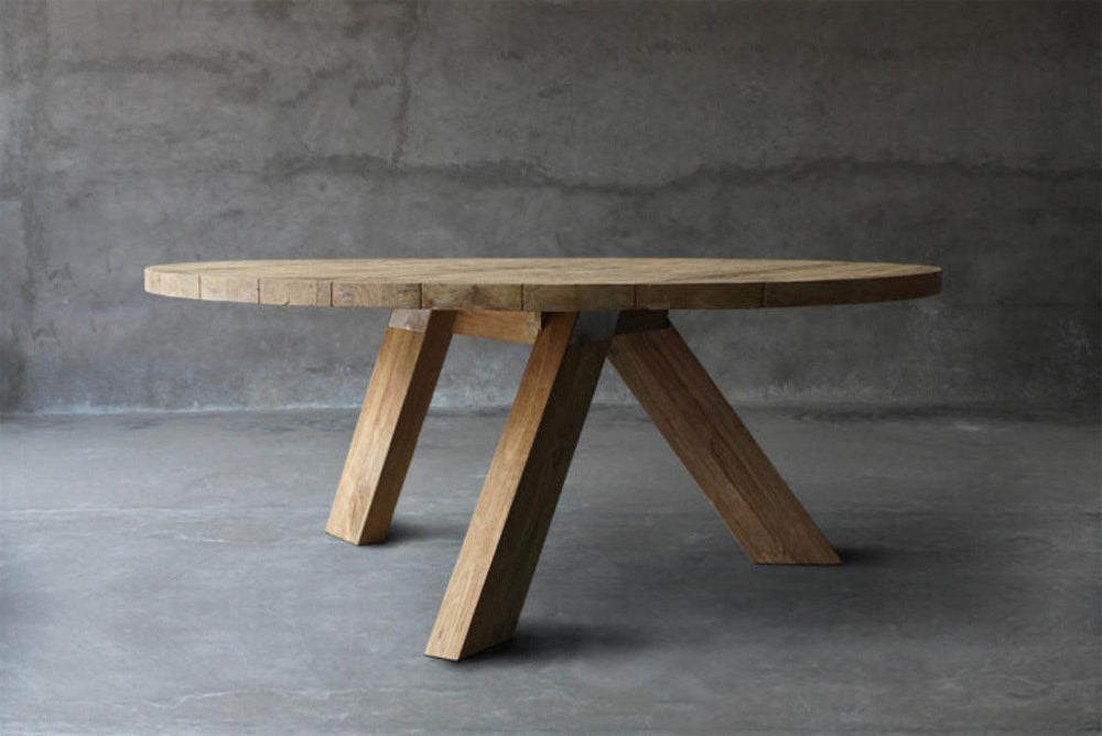 Reclaimed Teak Table V Base-Blue Hand Home