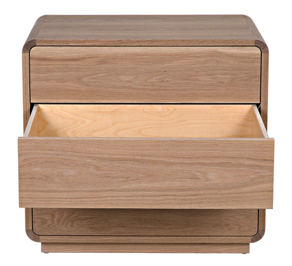 Redford Nightstand, Oak & Oak Plywood - 30x18x28-Blue Hand Home