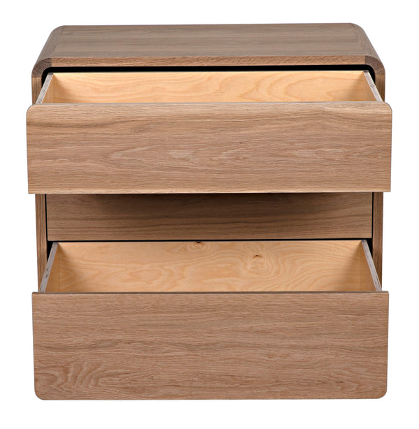 Redford Nightstand, Oak & Oak Plywood - 30x18x28-Blue Hand Home
