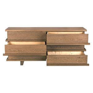 Bergamot Dresser, Oak/Oak Veneer - Large-Blue Hand Home