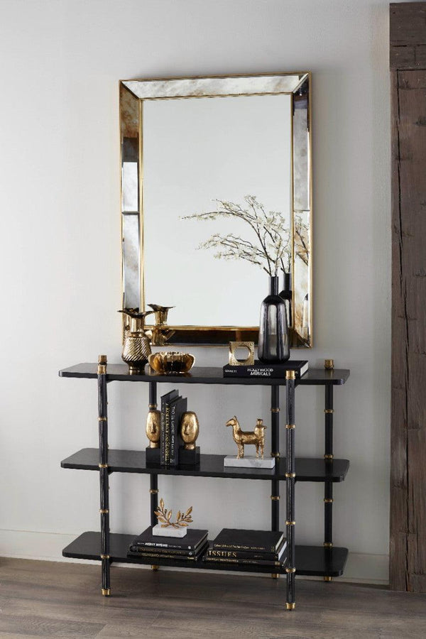Reneau Low Shelf-Blue Hand Home