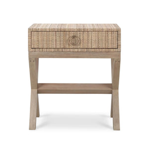 Renoir Rattan Bedside Table-Blue Hand Home