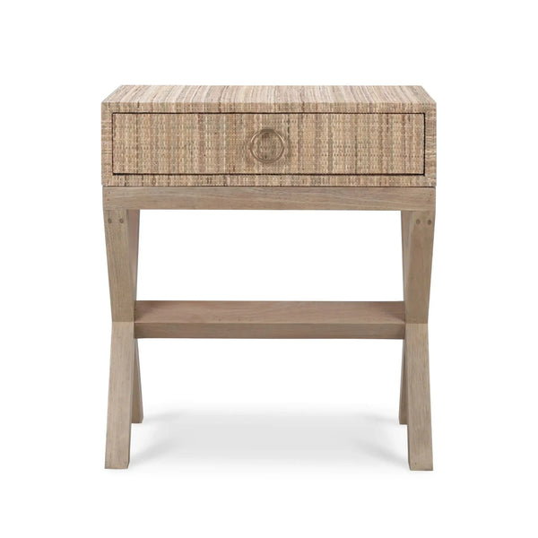 Renoir Rattan Bedside Table-Blue Hand Home