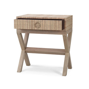 Renoir Rattan Bedside Table-Blue Hand Home