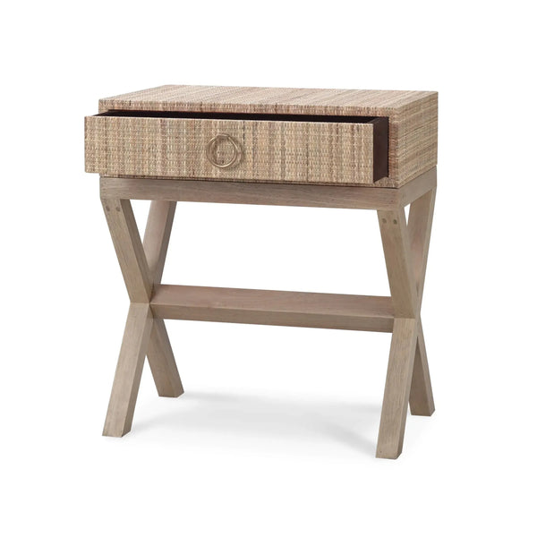 Renoir Rattan Bedside Table-Blue Hand Home