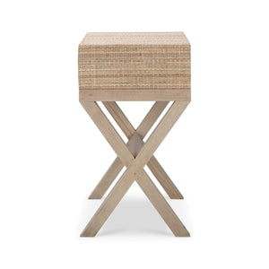Renoir Rattan Bedside Table-Blue Hand Home