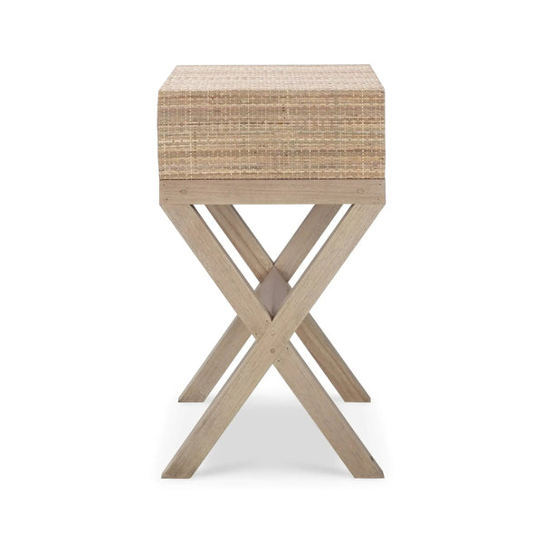 Renoir Rattan Bedside Table-Blue Hand Home