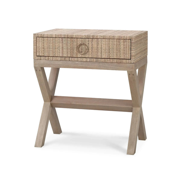 Renoir Rattan Bedside Table-Blue Hand Home