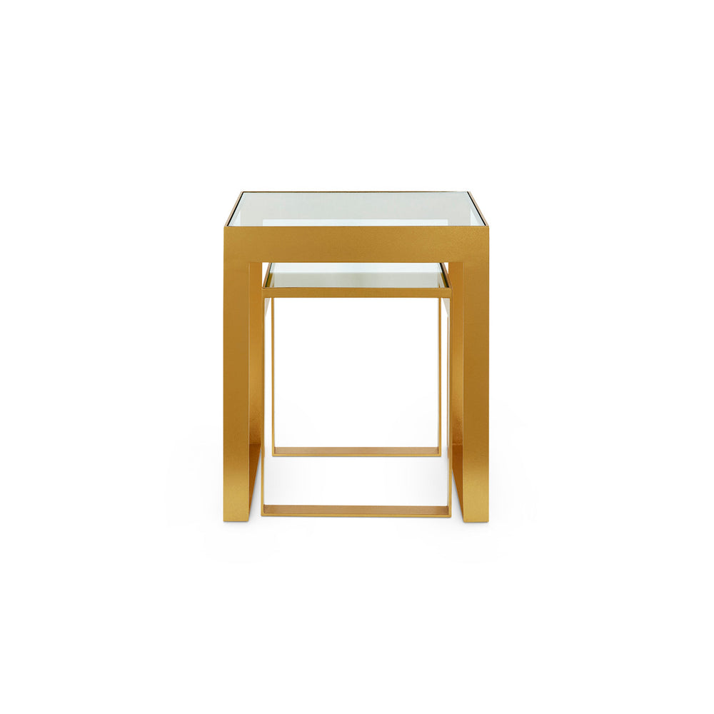 Rialto Nesting Tables Set of 2, Gold Leaf