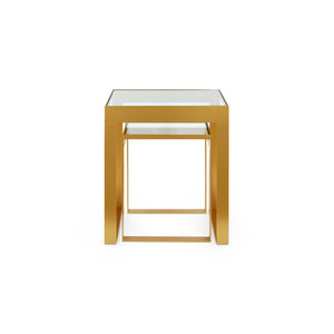 Rialto Nesting Tables Set of 2, Gold Leaf