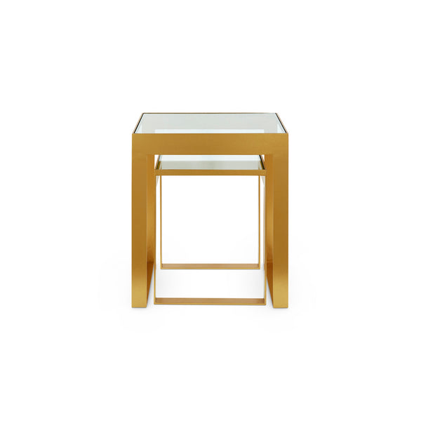 Rialto Nesting Tables Set of 2, Gold Leaf