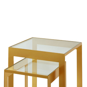 Rialto Nesting Tables Set of 2, Gold Leaf