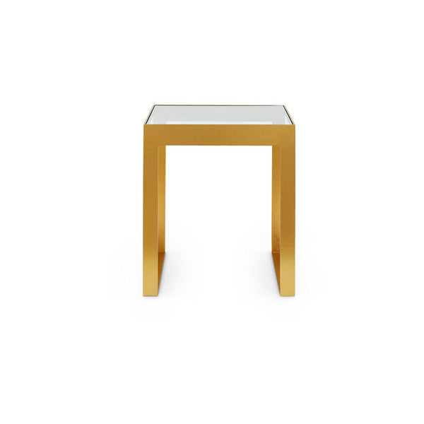 Rialto Nesting Tables Set of 2, Gold Leaf-Blue Hand Home