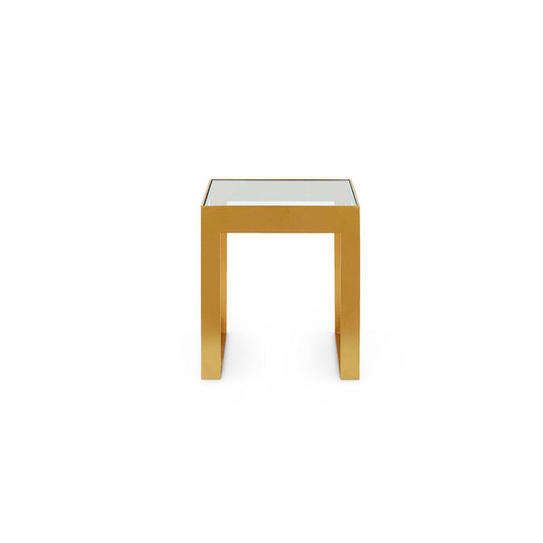 Rialto Nesting Tables Set of 2, Gold Leaf-Blue Hand Home