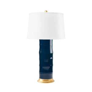 Saigon Lamp with Shade 17-inch White Linen, with Gold, Cool White