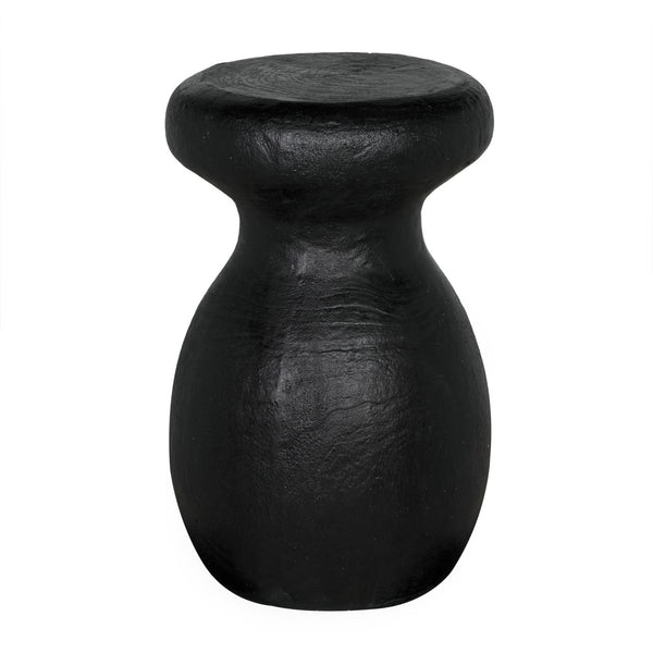Samson Stool/Side Table, Black Burnt Resin-Noir Furniture-Blue Hand Home